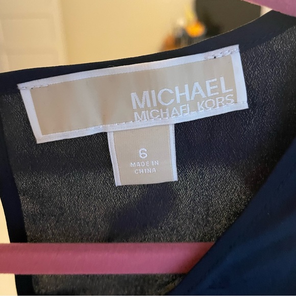 Michael Kors Womens Blouse Sleeveless Gold Necklace Accent - Picture 3 of 5